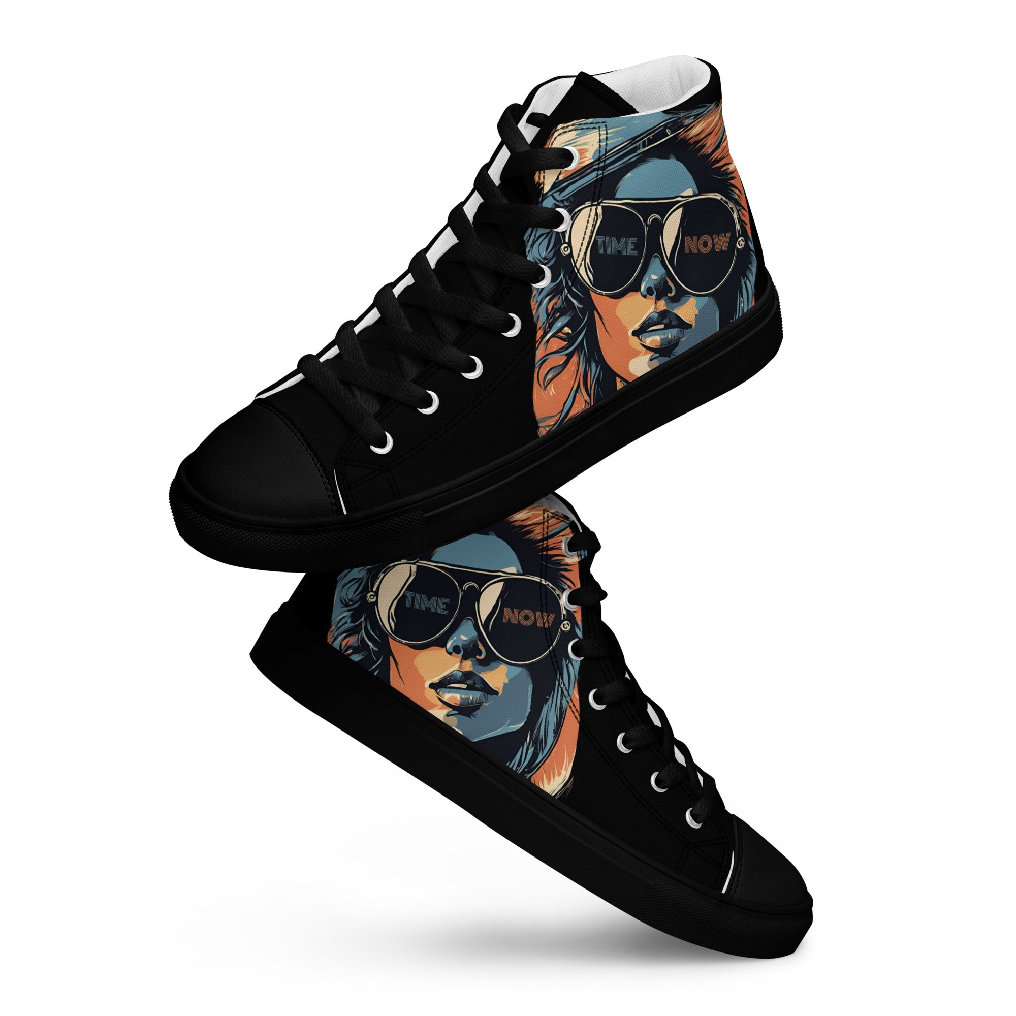 Retro Chick - Black - Men’s high top canvas shoes