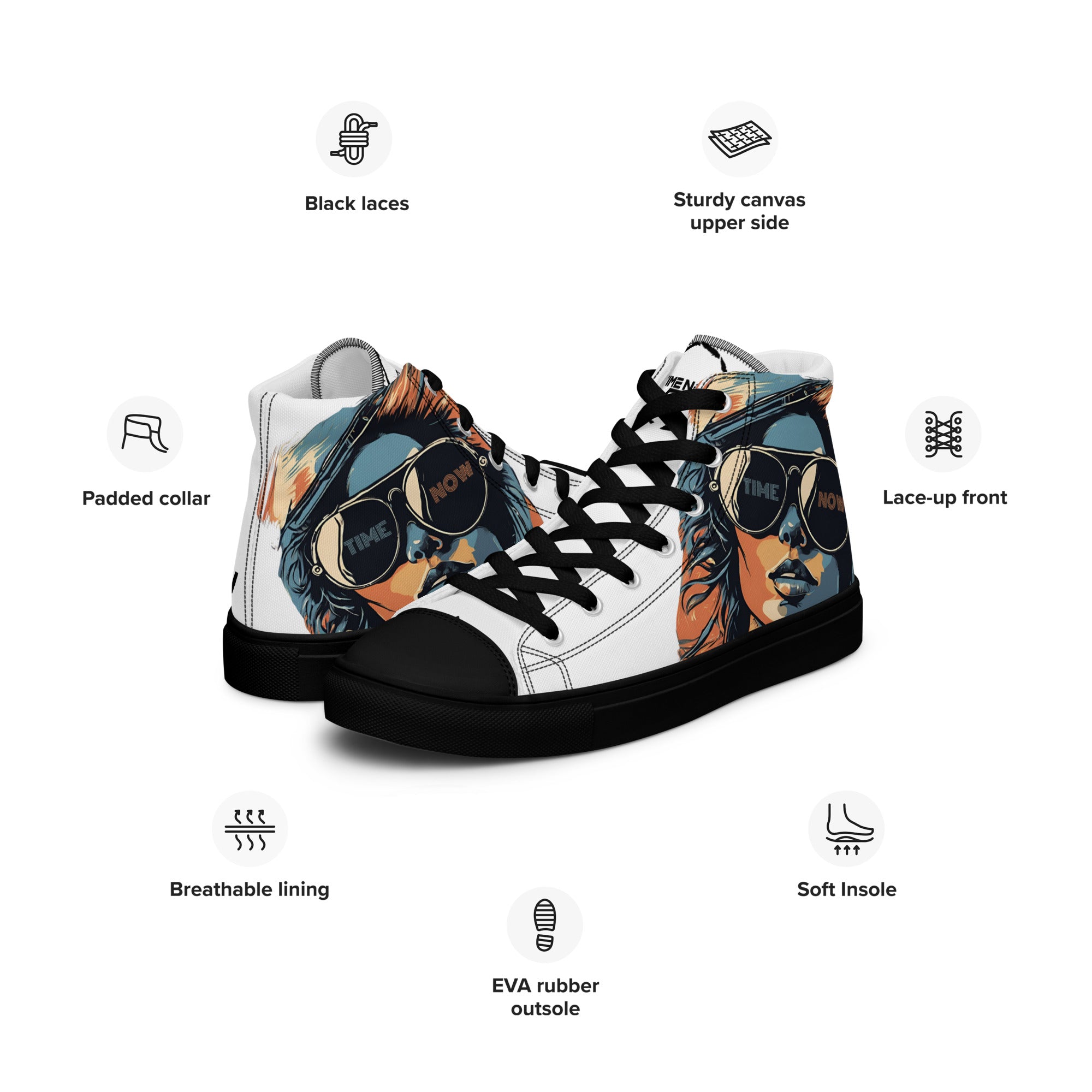 Retro Chick - Men’s high top canvas shoes