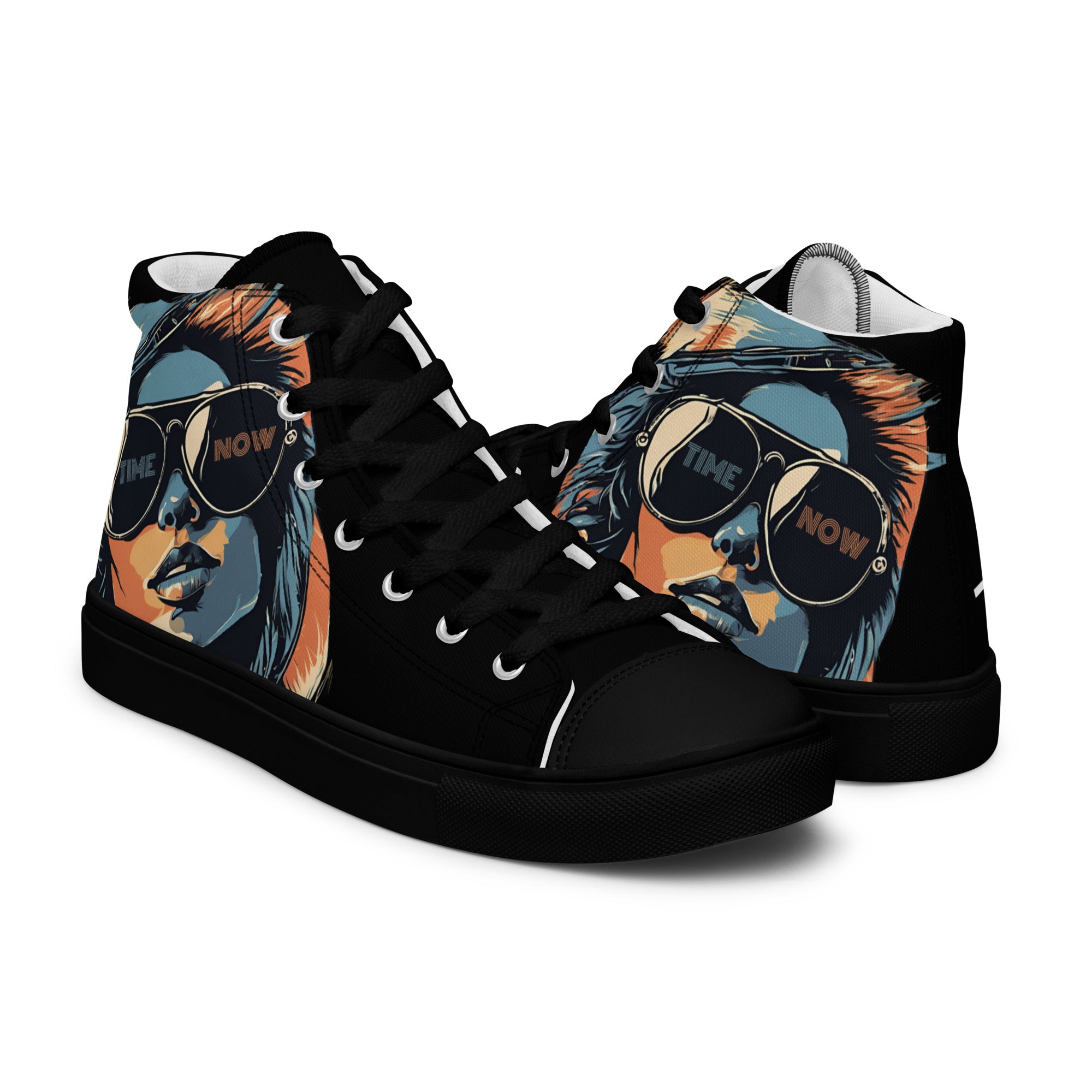 Retro Chick - Black - Men’s high top canvas shoes