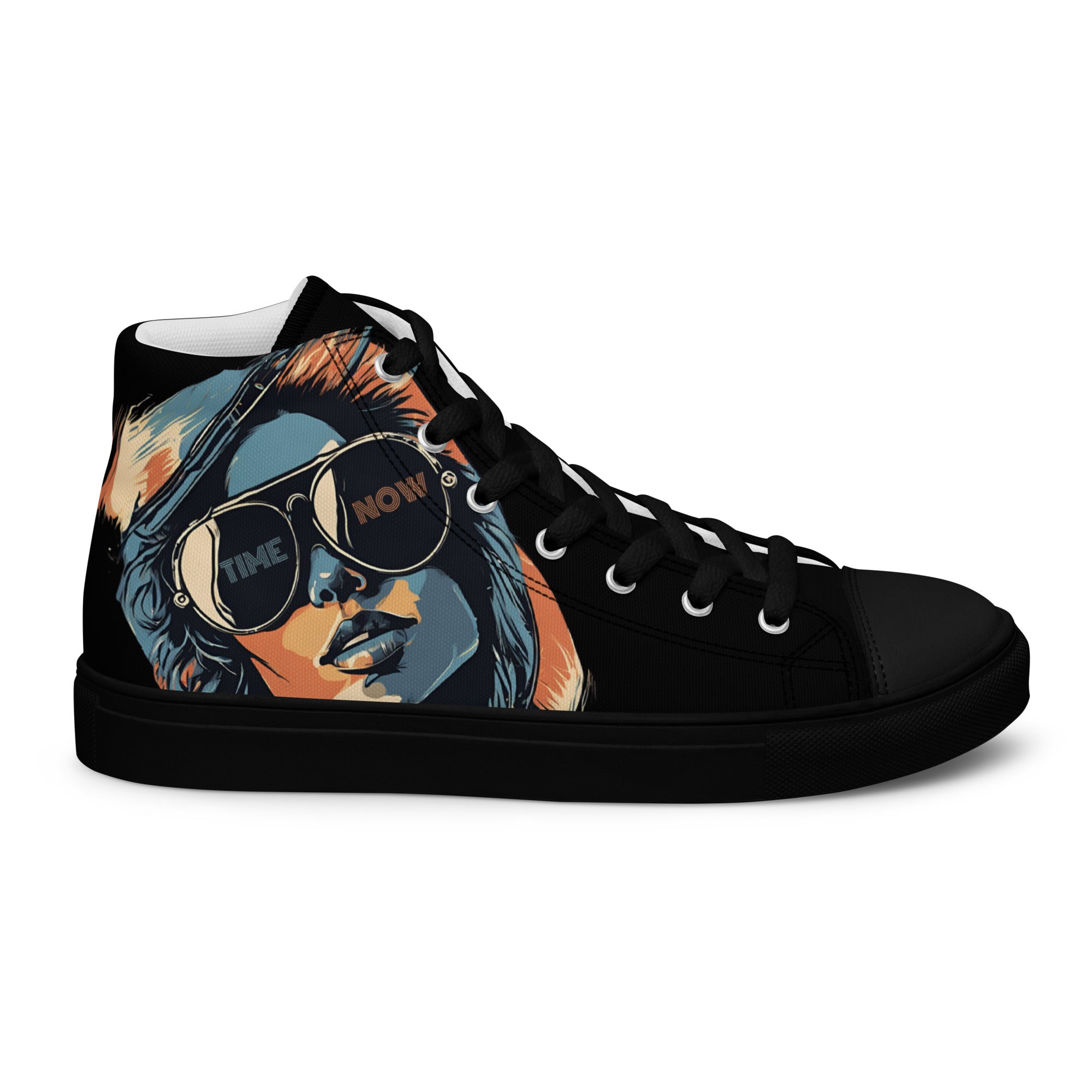 Retro Chick - Black - Men’s high top canvas shoes