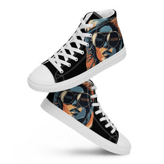 Retro Chick - Black - Men’s high top canvas shoes