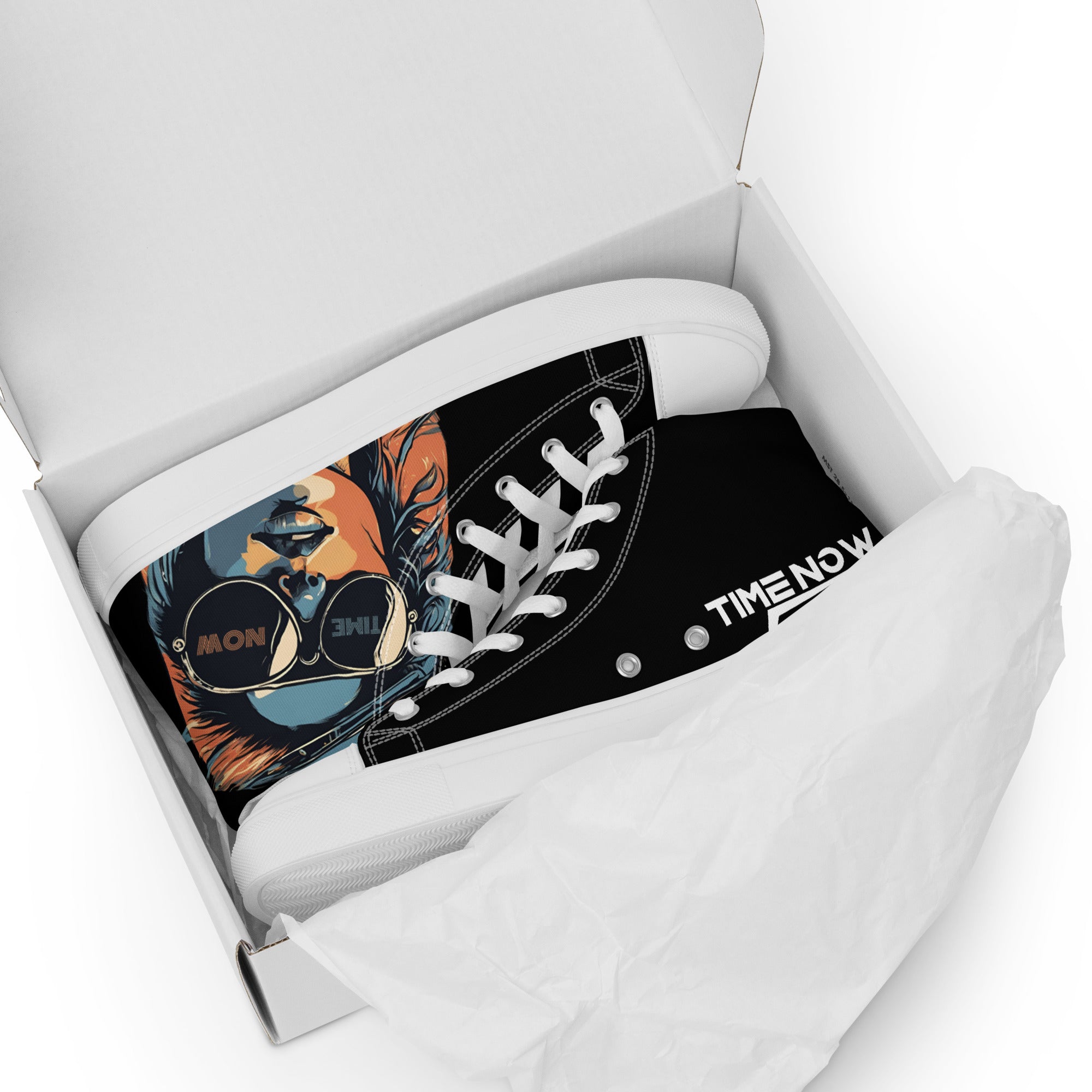 Retro Chick - Black - Men’s high top canvas shoes