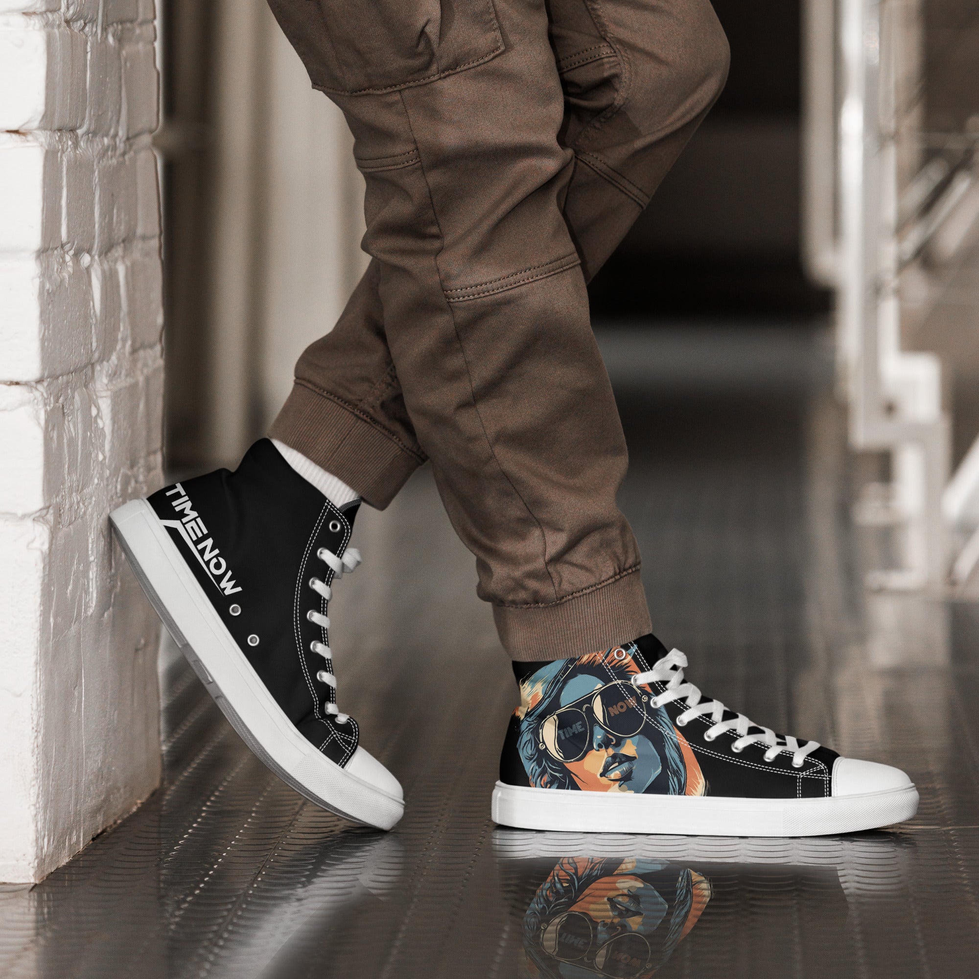 Retro Chick - Black - Men’s high top canvas shoes