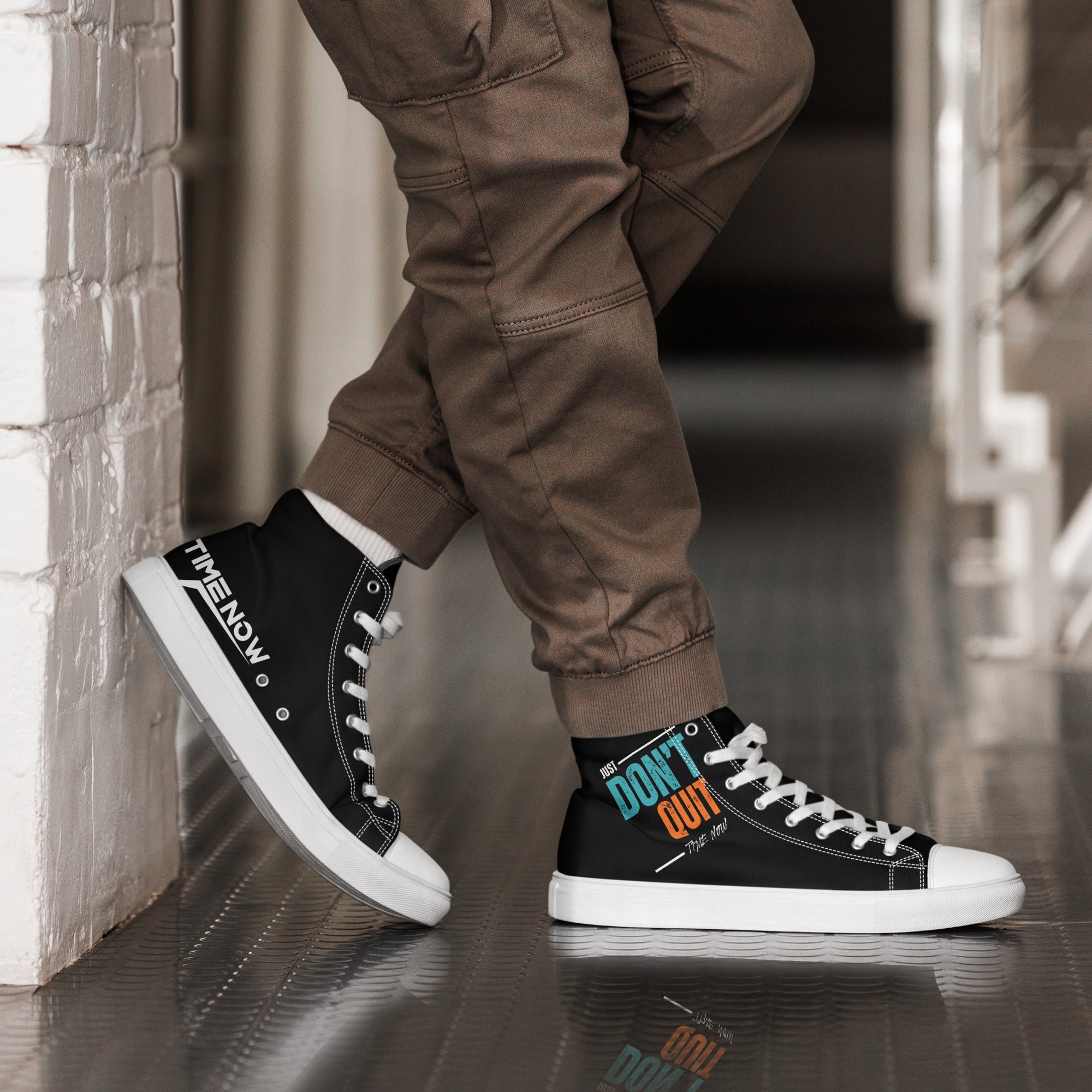 Don't Quit - Men’s high top canvas shoes