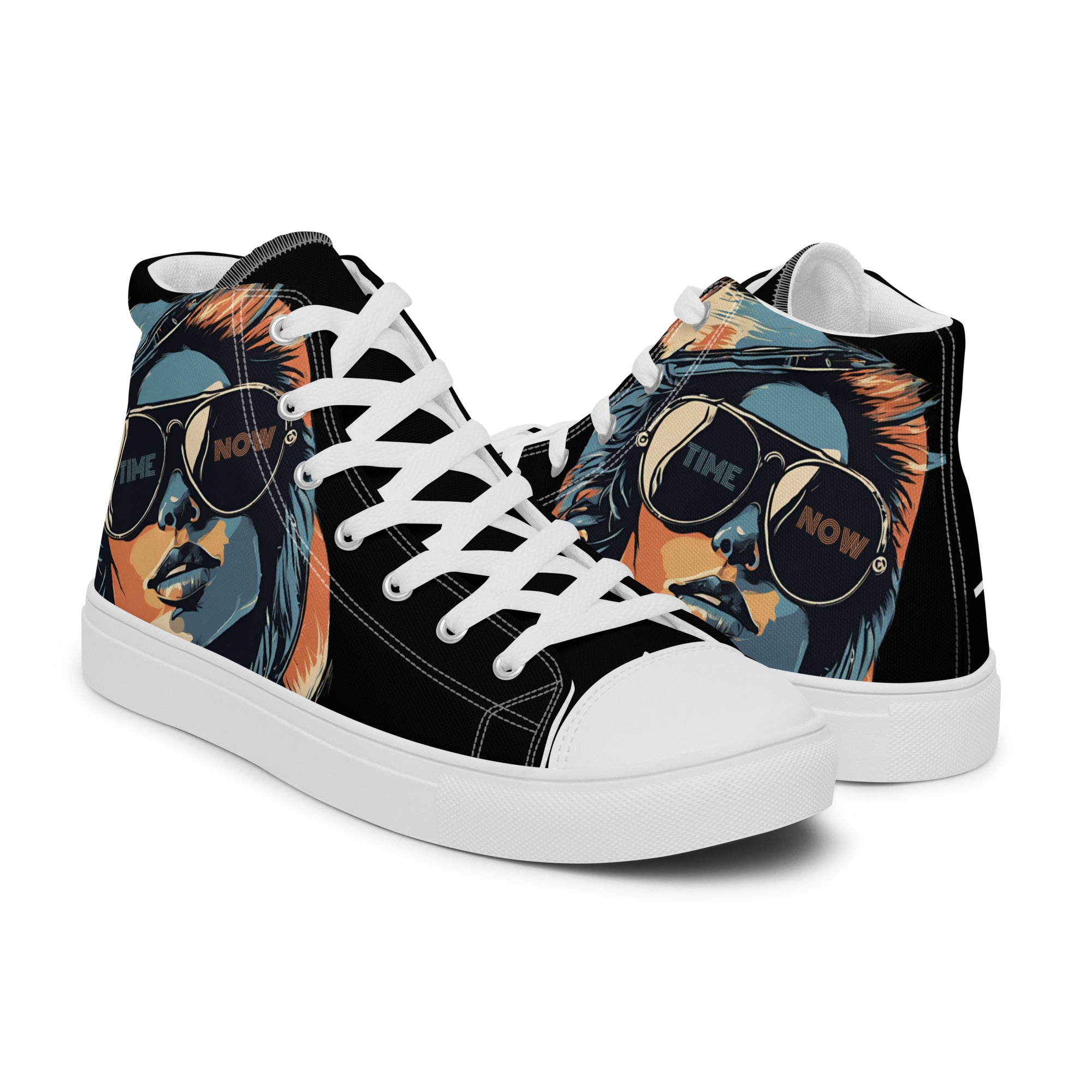 Retro Chick - Black - Men’s high top canvas shoes