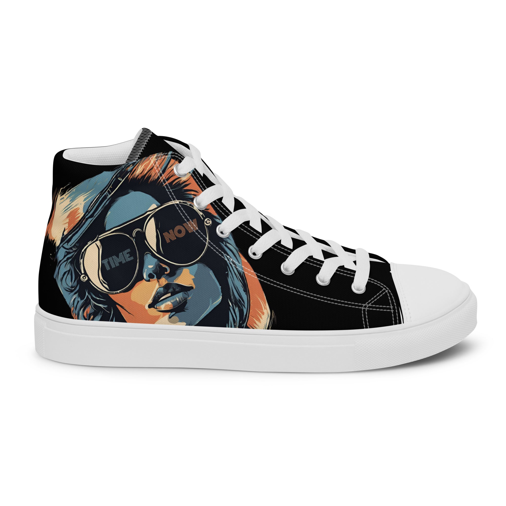 Retro Chick - Black - Men’s high top canvas shoes