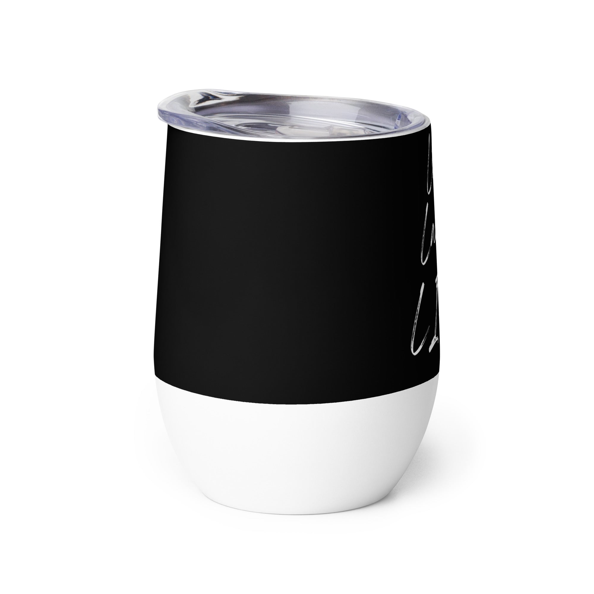 Live Laugh Lift - Black & White Wine tumbler