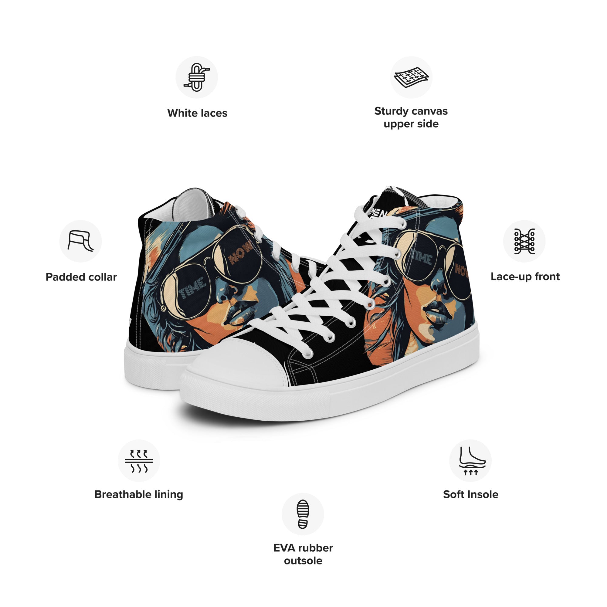 Retro Chick - Women’s high top canvas shoes