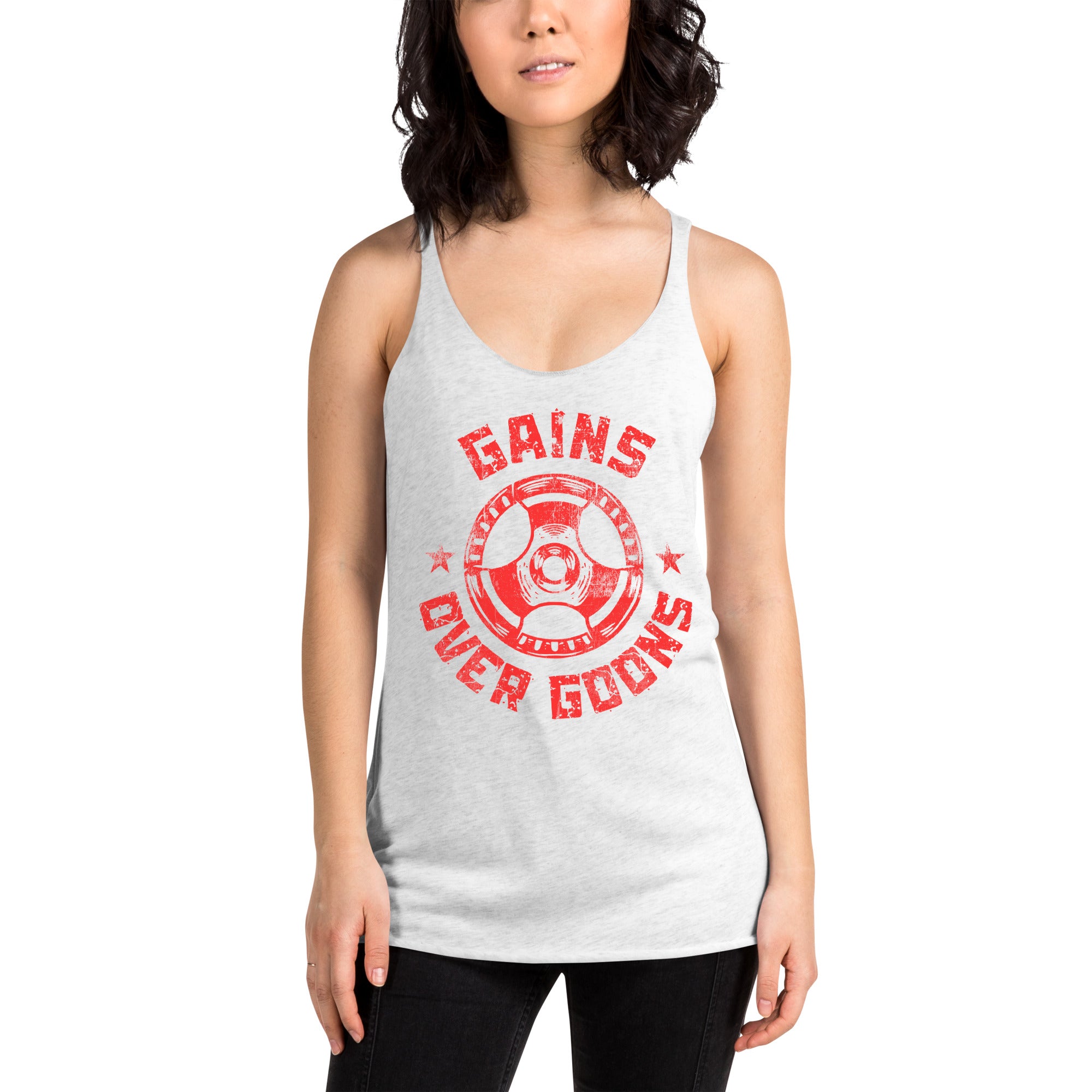 Gains Over Goons - Women's Racerback Tank