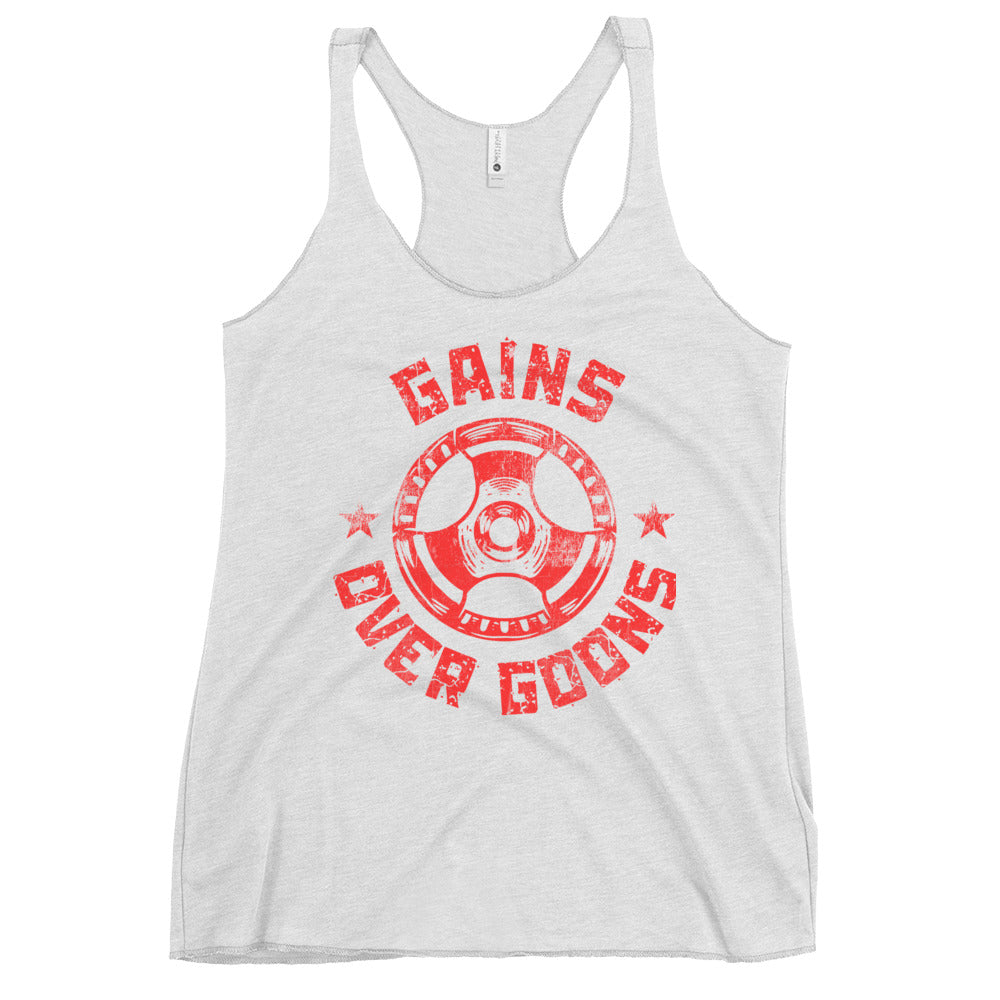 Gains Over Goons - Women's Racerback Tank