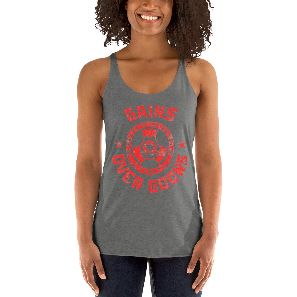 Gains Over Goons - Women's Racerback Tank