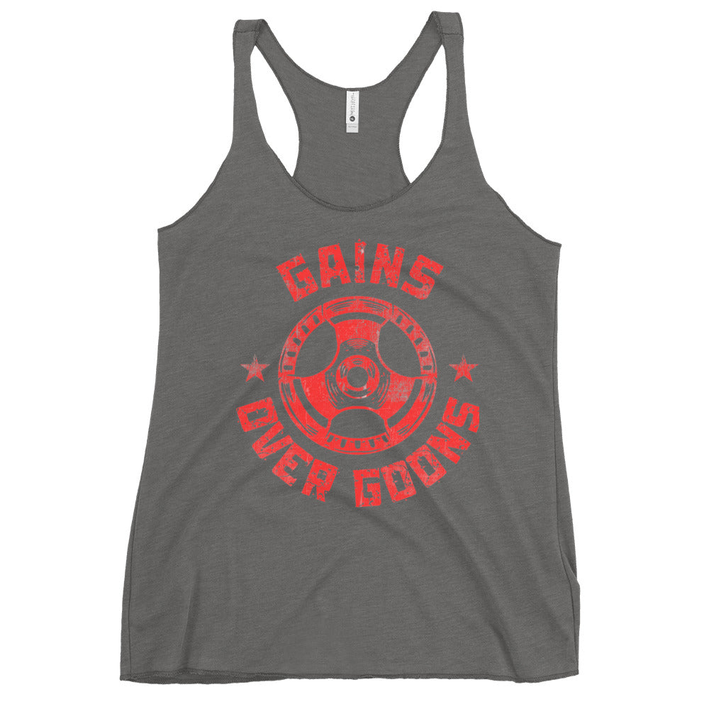 Gains Over Goons - Women's Racerback Tank