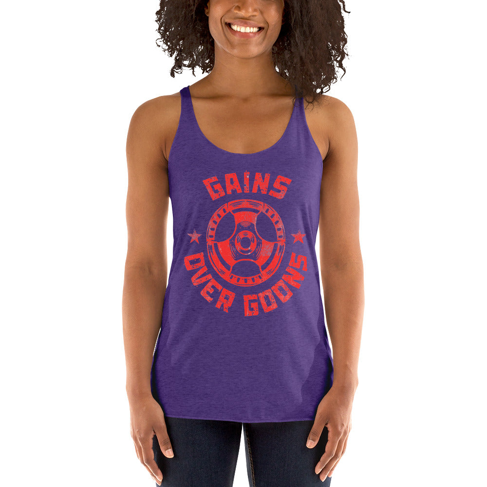 Gains Over Goons - Women's Racerback Tank