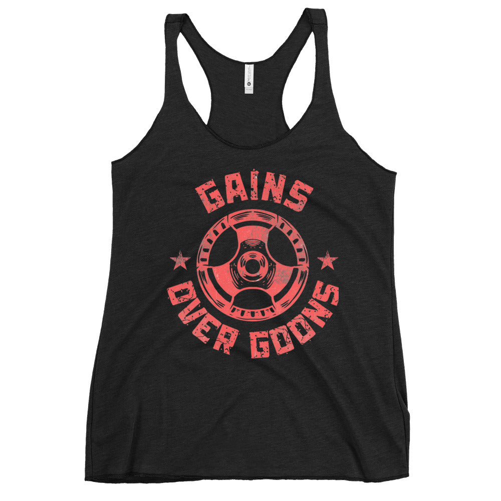 Gains Over Goons - Women's Racerback Tank