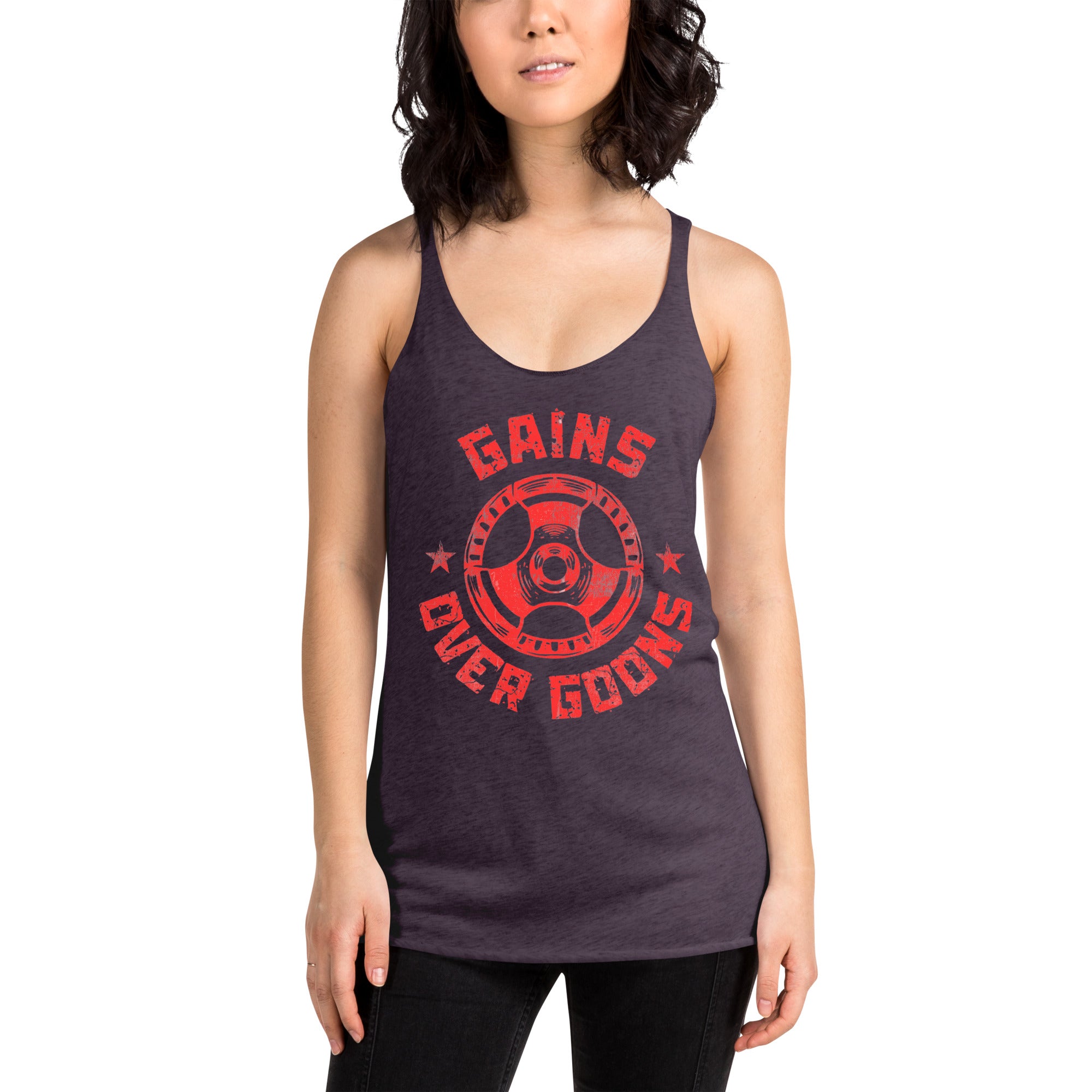 Gains Over Goons - Women's Racerback Tank